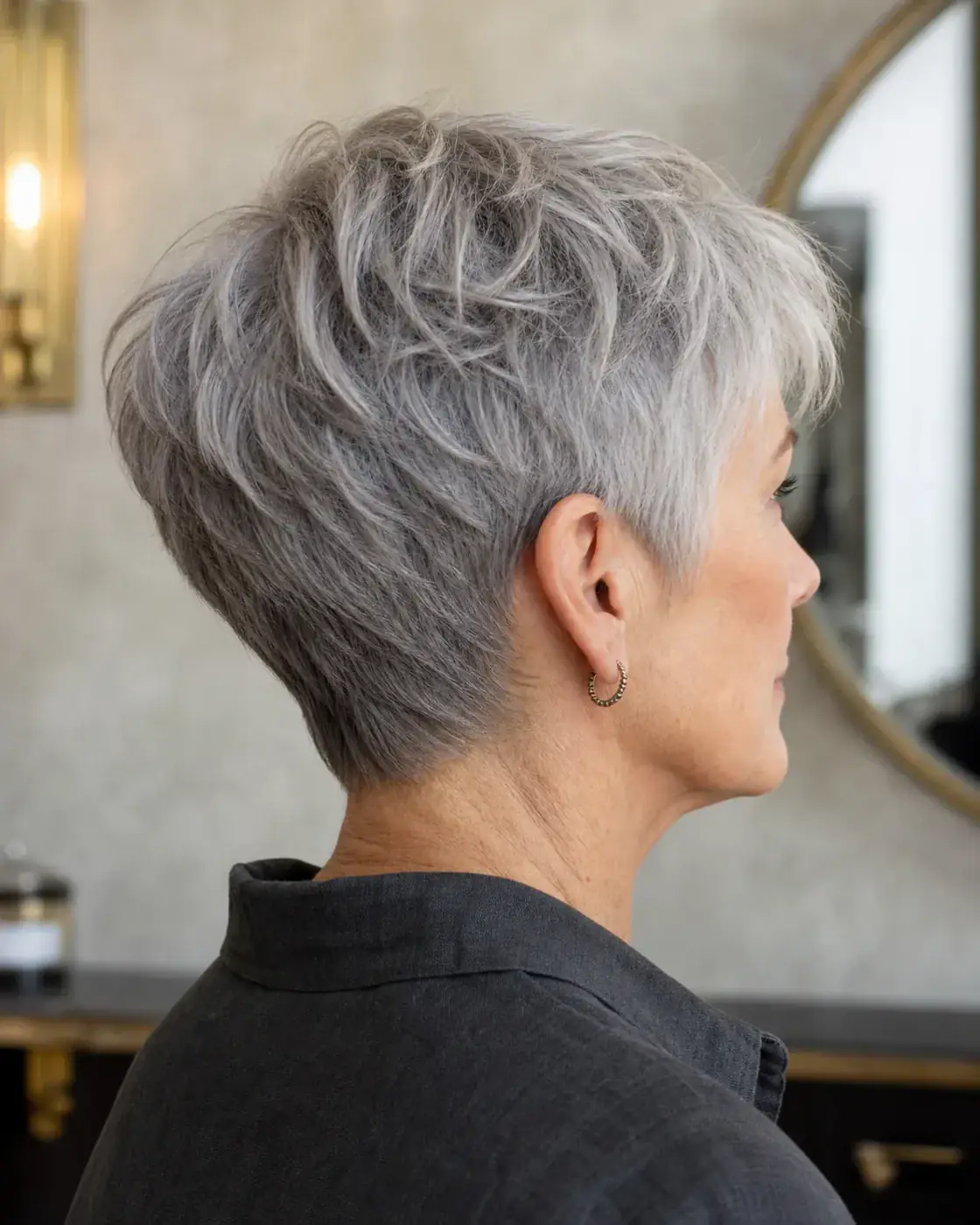 Concept portrait of a softly textured silver short crop